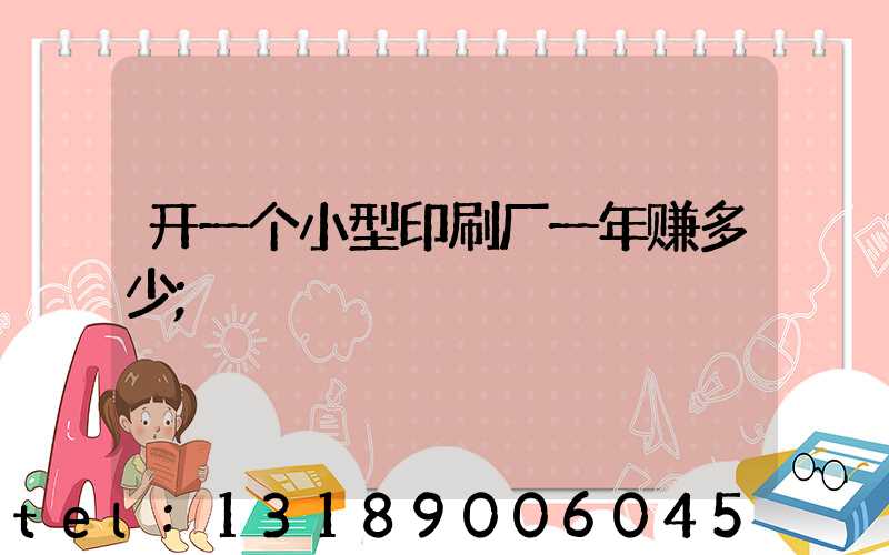 开一个小型印刷厂一年赚多少