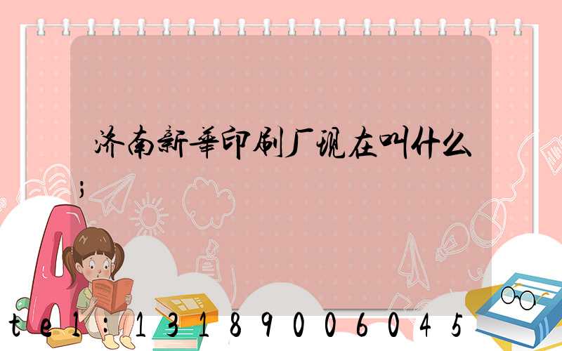 济南新华印刷厂现在叫什么